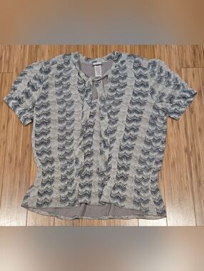 Covington Light Patterned Tie-Neck Blouse